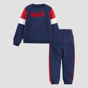 LEVIS Toddler Boys Academy Sweatsuit Set in Navy Blue NWT
